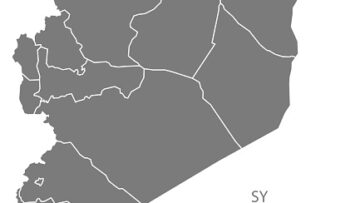 Syria governorates Map in grey