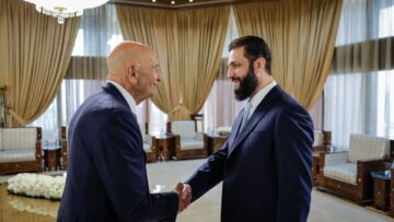 الرئيس الشرع يستقبل المبعوث الأمريكي في دمشق ويؤكد على وحدة سوريا وسيادتها الكاملة