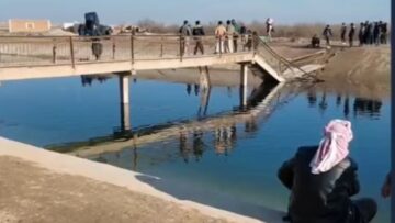 مراسلنا يرصد خروج الأهالي من أحد المعابر المائية الخطرة التي فجرها تنظيم قسد في وقت سابق