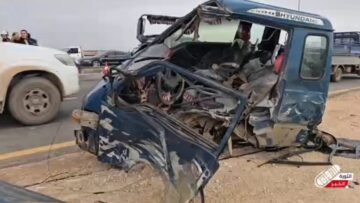 مراسلنا يرصد حادث سير أليم على طريق معرة مصرين _ باب الهوى شمالي إدلب