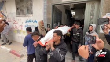 تشييع جثمان 3 شهداء ارتقوا نتيجة قصف استهدف حي الشجاعية شرق مدينة غزة