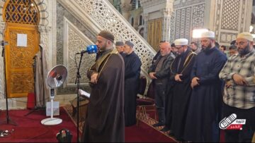 جانب من صلاة التراويح في الجامع الأموي الكبير بدمشق في ليلة الـ 27 من شهر رمضان المبارك